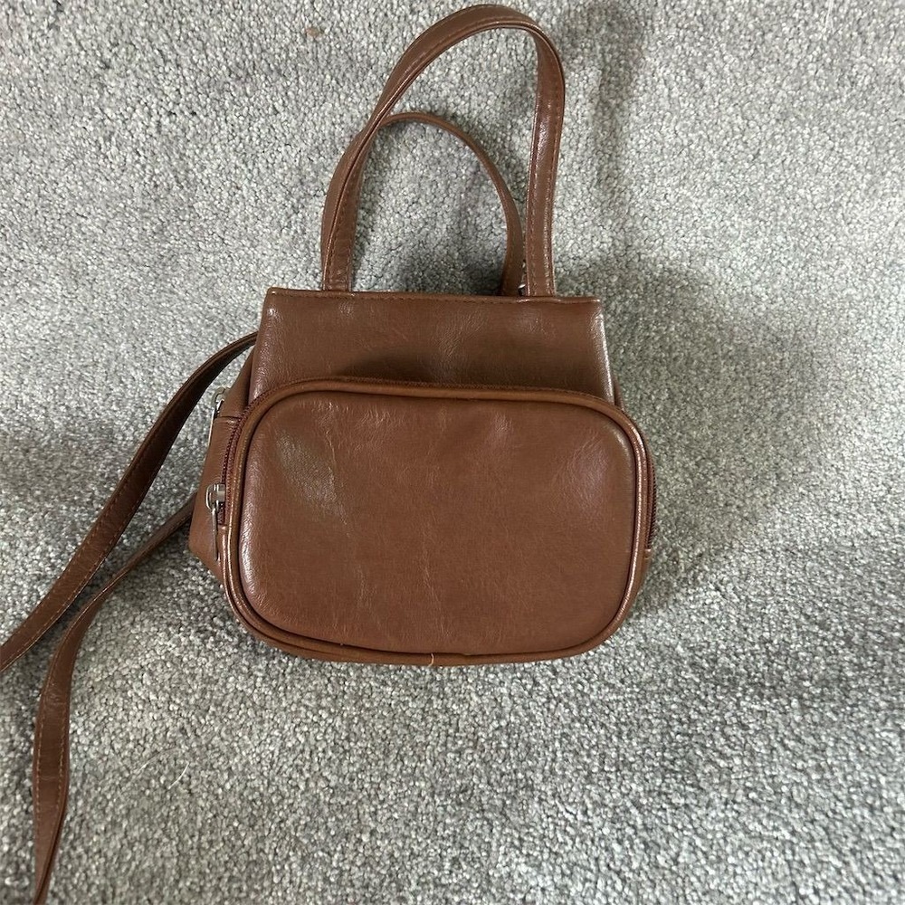 Unbranded  Vintage Brown Leather Crossbody Bag Unisex Casual